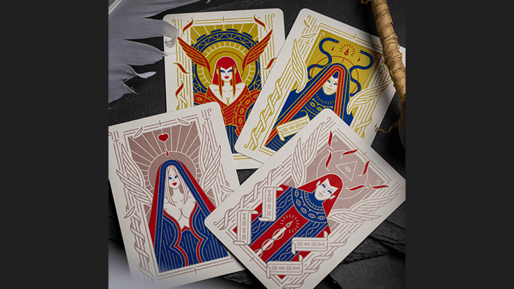 Celestial Valor Playing Cards by Giovanni Meroni(greenish yellow)