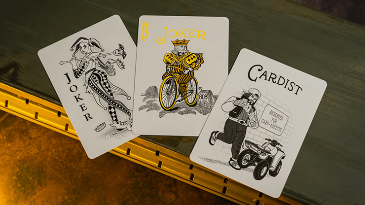 Bicycle Neon Rider Back Yellow-Starburst Deck Playing Cards