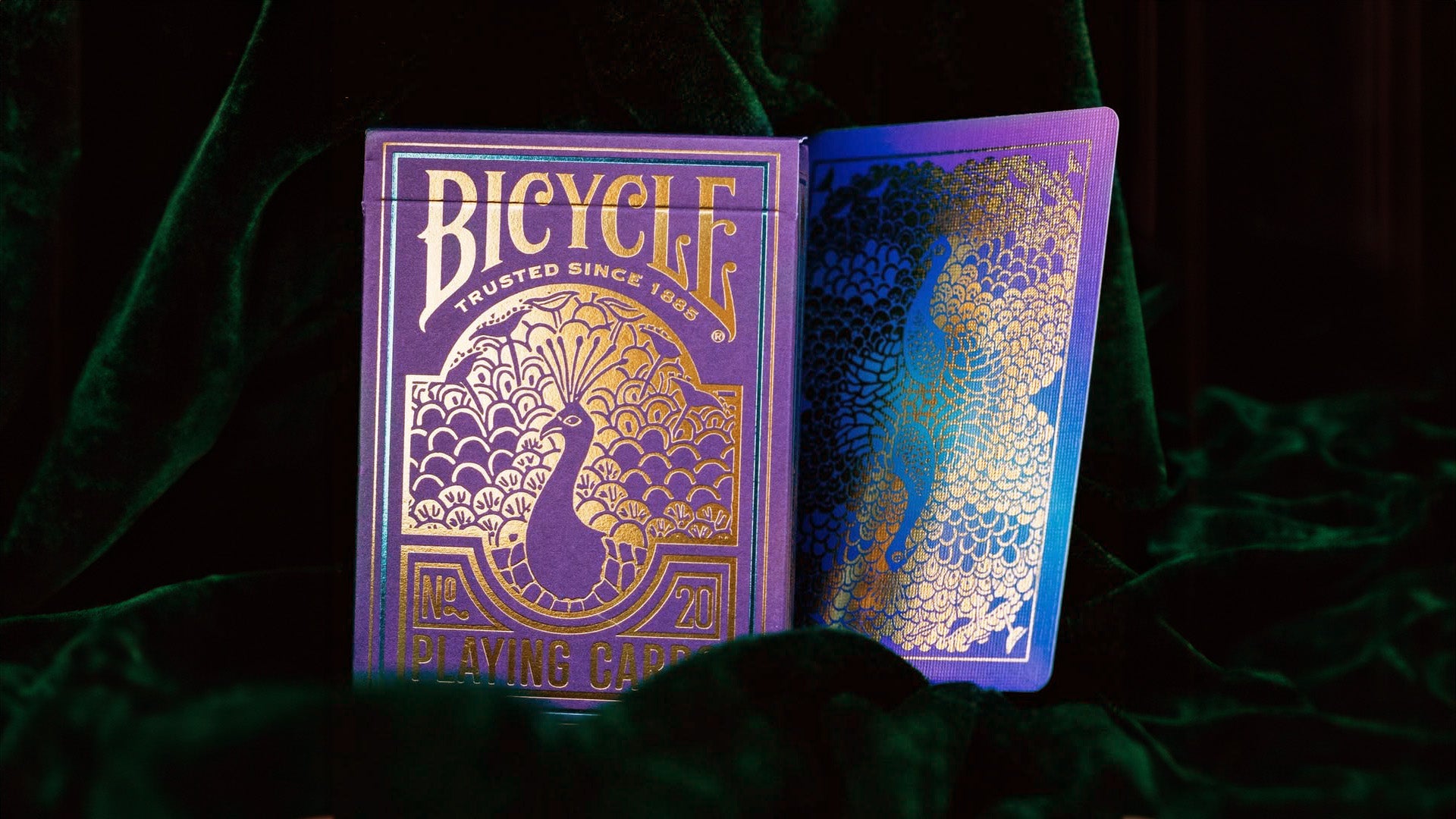 52kards close up of the purple peacock deck available now