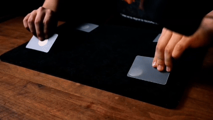 "Performing 'Transparent Matrix' – a visual and mind-blowing coin matrix with transparent cards available at 52Kards.
