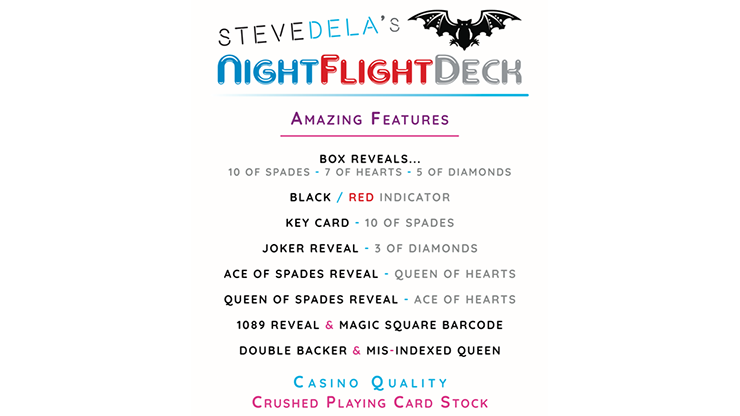 Elite Night Flight (Red) Marked Playing Cards by Steve Dela