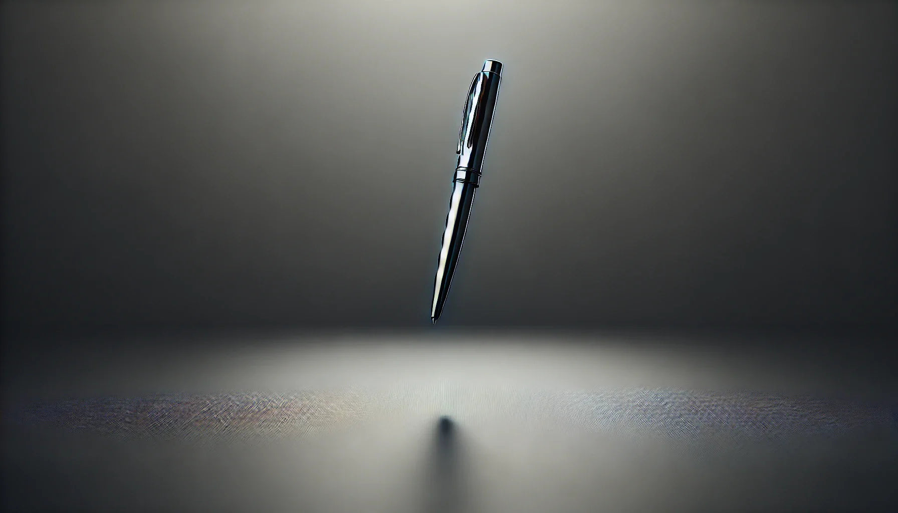 An elegant pen appears to float effortlessly above a sleek, minimalist background, showcasing the art of illusion and precision — a perfect symbol of the creativity and craftsmanship celebrated by 52Kards."