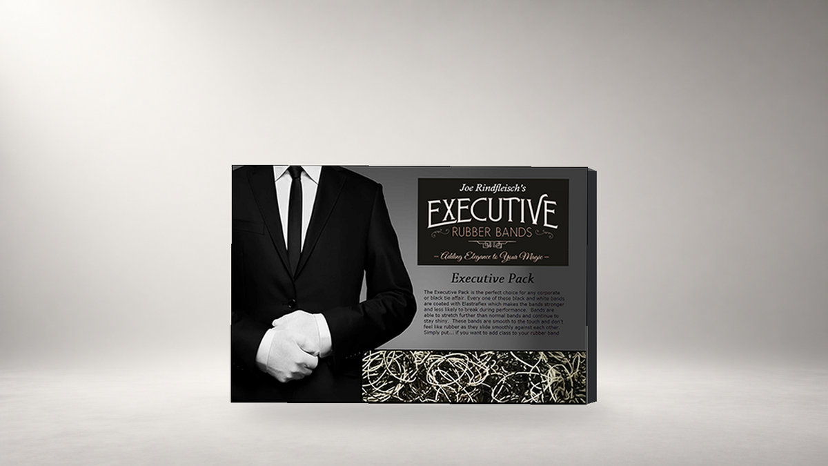 Joe Rindfleisch's Executive Rubber Bands (B&W Combo) by Joe Rindfleisch - Trick on a neutral studio background