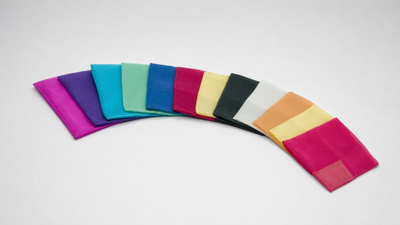 Silks 9 inch 12 Pack (Assorted) Magic by Gosh - Trick on a neutral studio background