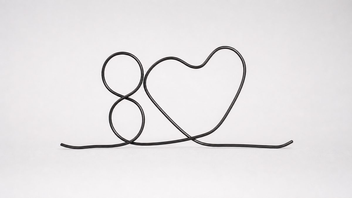 Wiregrams trick (8h) on a neutral studio background