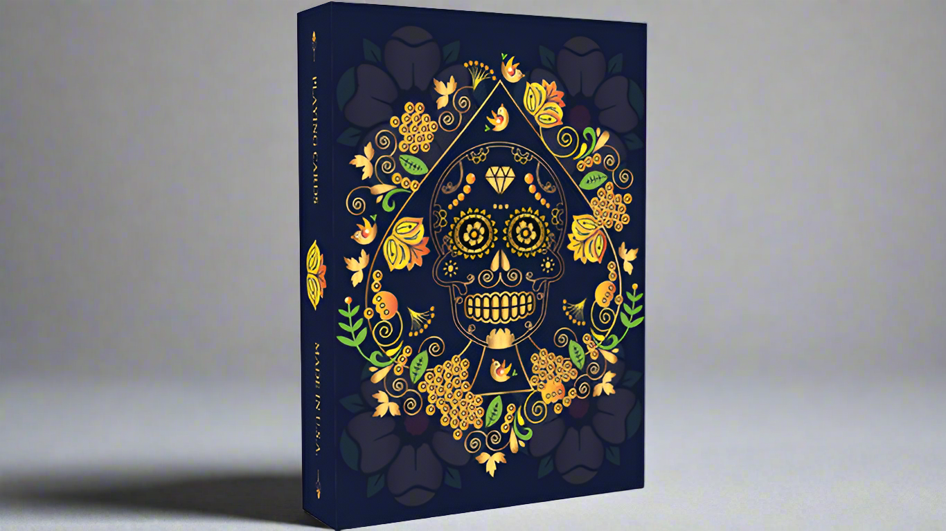 Calaveras de Azúcar Blue Edition Playing Cards Printed by USPCC