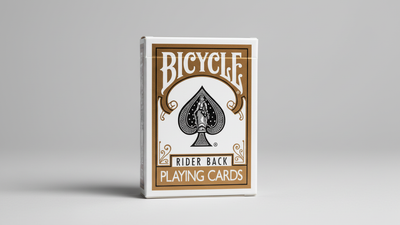 Brown Bicycle Rider Back playing-card tuck box on a gray background