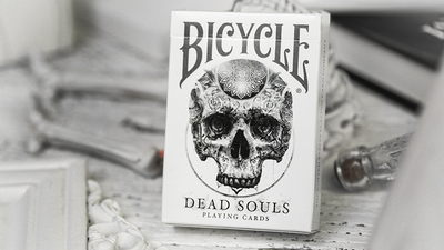 Front of the Bicycle Dead Soul II tuck box standing upright with skull artwork