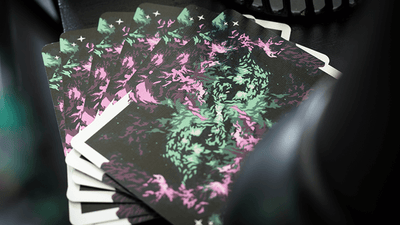Gilded Nebula Stellar Green Playing Cards (green star)