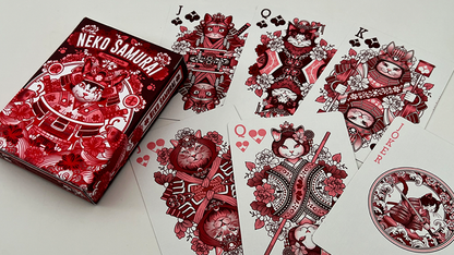 Neko Samurai (Red) Playing Cards