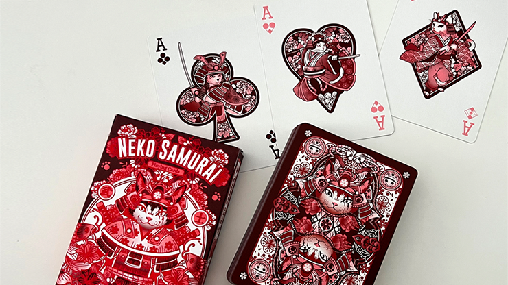 Neko Samurai (Red) Playing Cards