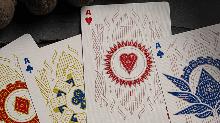 Celestial Valor Playing Cards by Giovanni Meroni(greenish yellow)