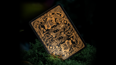 Black-and-gold Moooi Extinct Animals card back with animal illustrations