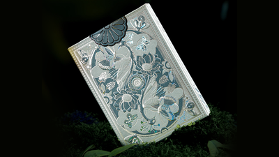 Back of the silver-and-blue Moooi Memento Moooi tuck box with floral artwork
