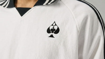 'Multi-Suit' Striped Collar Sweatshirt (Black Logo)
