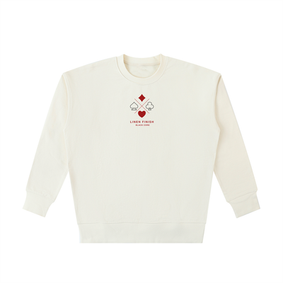 'Linen Finish' Heavyweight Sweatshirt (Red n' Black Logo)