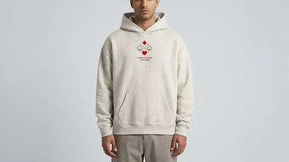 'Linen Finish' Heavyweight Hoodie (Red n' Black Logo)