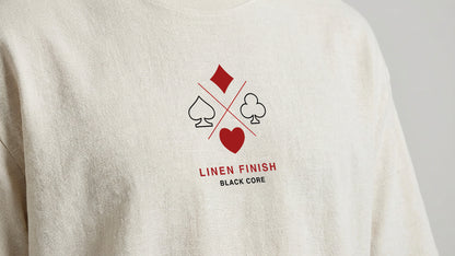 'Linen Finish' Vintage Oversized Cotton Tee (Red n' Black Logo)