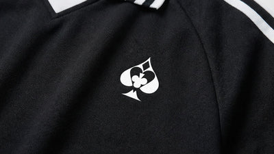 'Multi-Suit' Striped Collar Sweatshirt (White Logo)