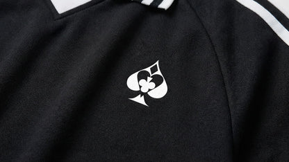 'Multi-Suit' Striped Collar Sweatshirt (White Logo)