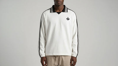 'Multi-Suit' Striped Collar Sweatshirt (Black Logo)
