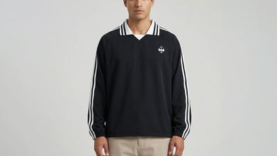 'Multi-Suit' Striped Collar Sweatshirt (White Logo)
