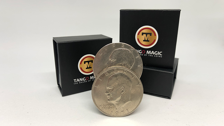 Slippery Expanded Shell Eisenhower Dollar (D0090) by Tango - Trick product video — 52Kards