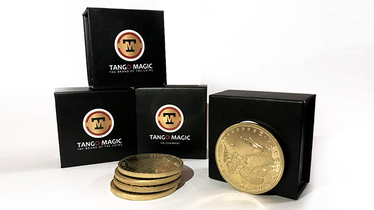 Replica Golden Morgan Expanded Shell (Gimmicks and Online Instructions) by Tango Magic - Trick product video — 52Kards