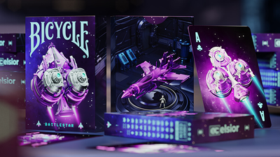 Bicycle Battlestar (purple seal) (Royal Gilded) product video — 52Kards