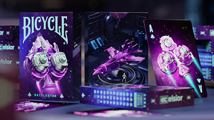 Bicycle Battlestar (purple seal) (Royal Gilded) product video — 52Kards