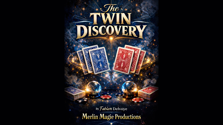 The Twin Discovery by Fabien Delvoye & Merlin Magie Productions (Blue) product video — 52Kards