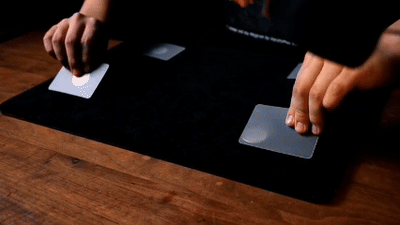 "Performing 'Transparent Matrix' – a visual and mind-blowing coin matrix with transparent cards available at 52Kards.