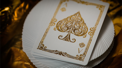 Bicycle Deluxe Ace of Spades resting on a fan of cards