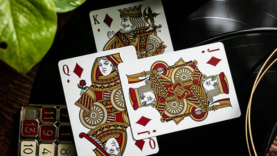 Bicycle Scarlett King, Queen and Jack of Diamonds arranged face up