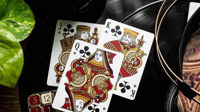 Bicycle Scarlett Jack, Queen and King of Clubs arranged face up