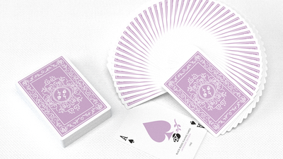 Black Roses Lavender cards arranged in a wide fan between two squared decks