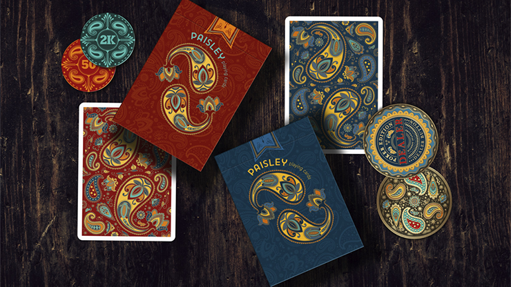 Paisley Poker Red Playing Cards by by Dutch Card House Company