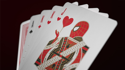 Fan of Avengers court cards with Spider-Man on the King of Hearts