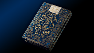 Back of the blue Ravenclaw Harry Potter tuck box with a white seal