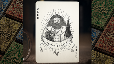 Harry Potter Joker featuring Hagrid with a Keeper of Keys banner