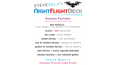 Elite Night Flight (Red) Marked Playing Cards by Steve Dela